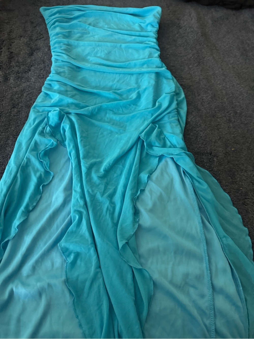 Source Unknown Turquoise Strapless High-Low Dress - Picture 2 of 4